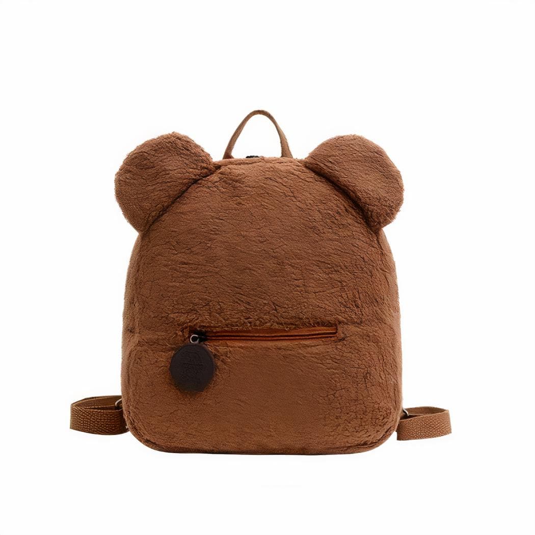 Sac à dos d'école en molleton pour enfant - marron