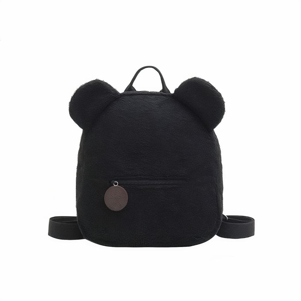 Sac à dos d'école en molleton pour enfant - noir