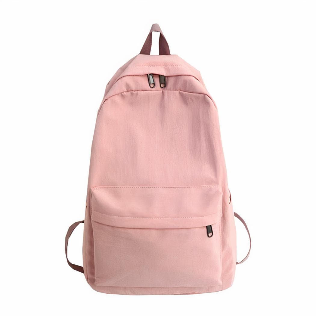 Sac à dos tendance couleur unie pour l'école - rose