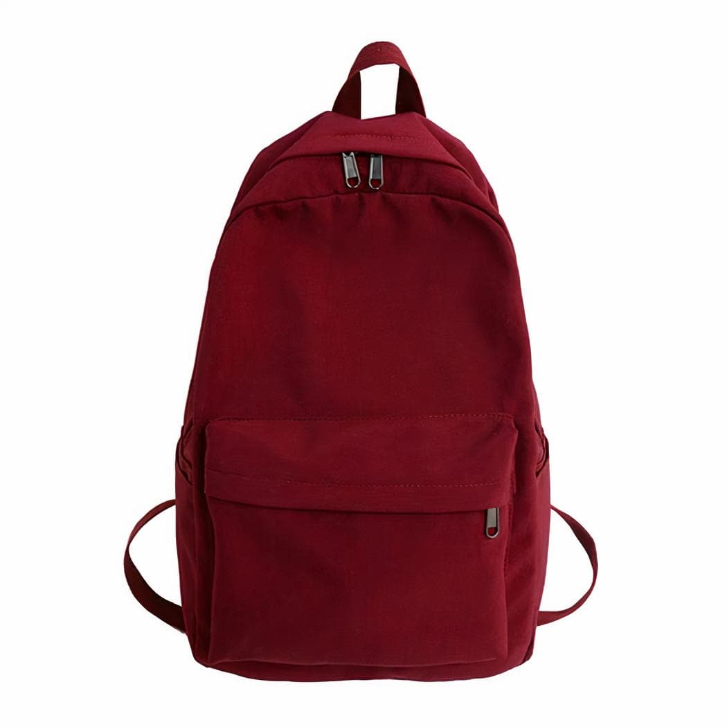 Sac à dos tendance couleur unie pour l'école - rouge