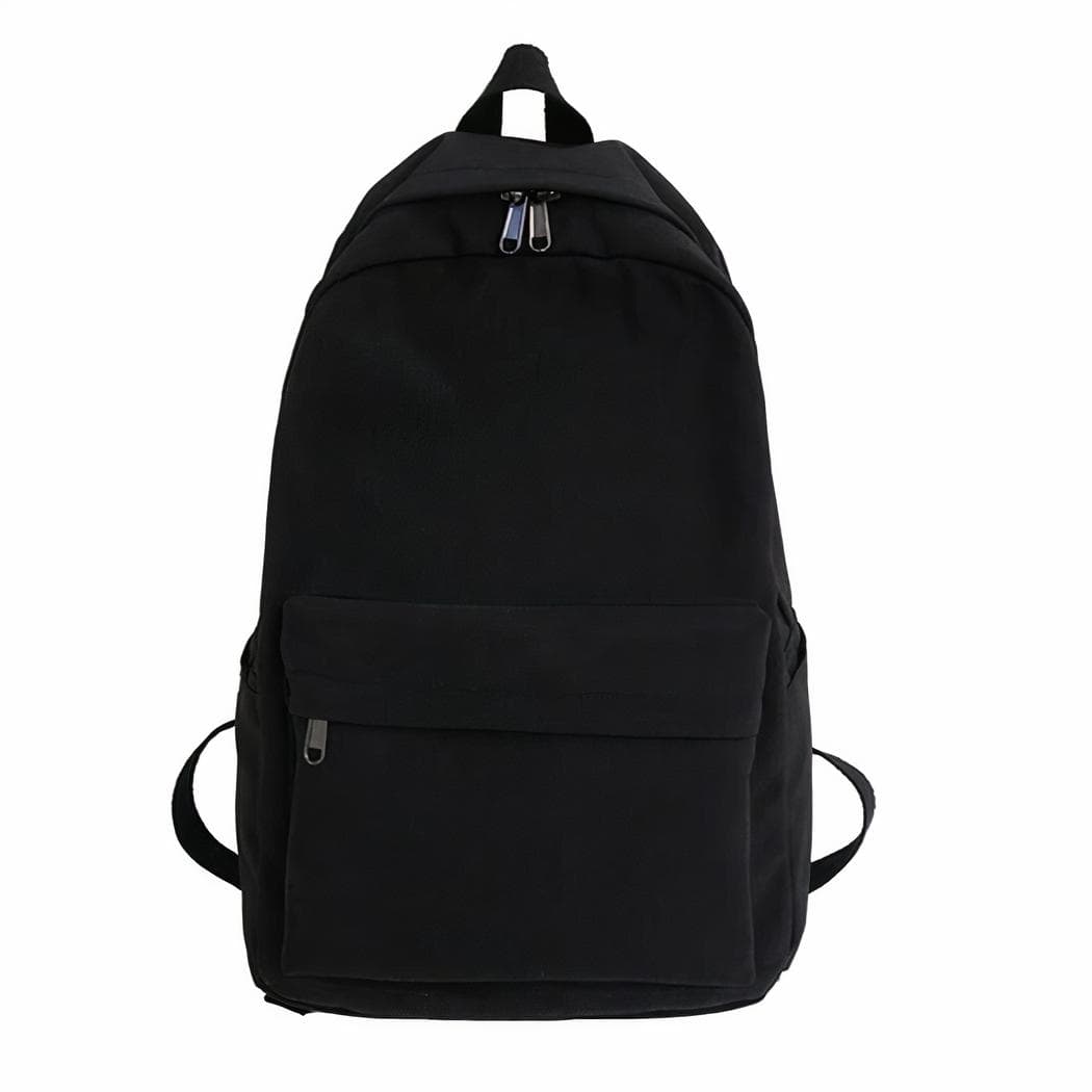 Sac à dos tendance couleur unie pour l'école - noir