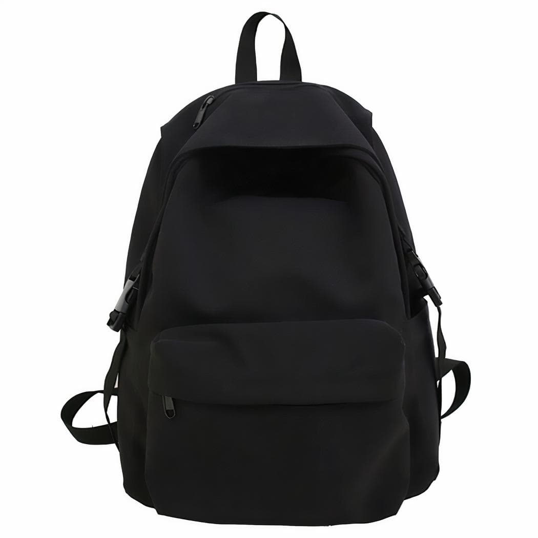 Sac à dos style décontracté en tissu doux - noir