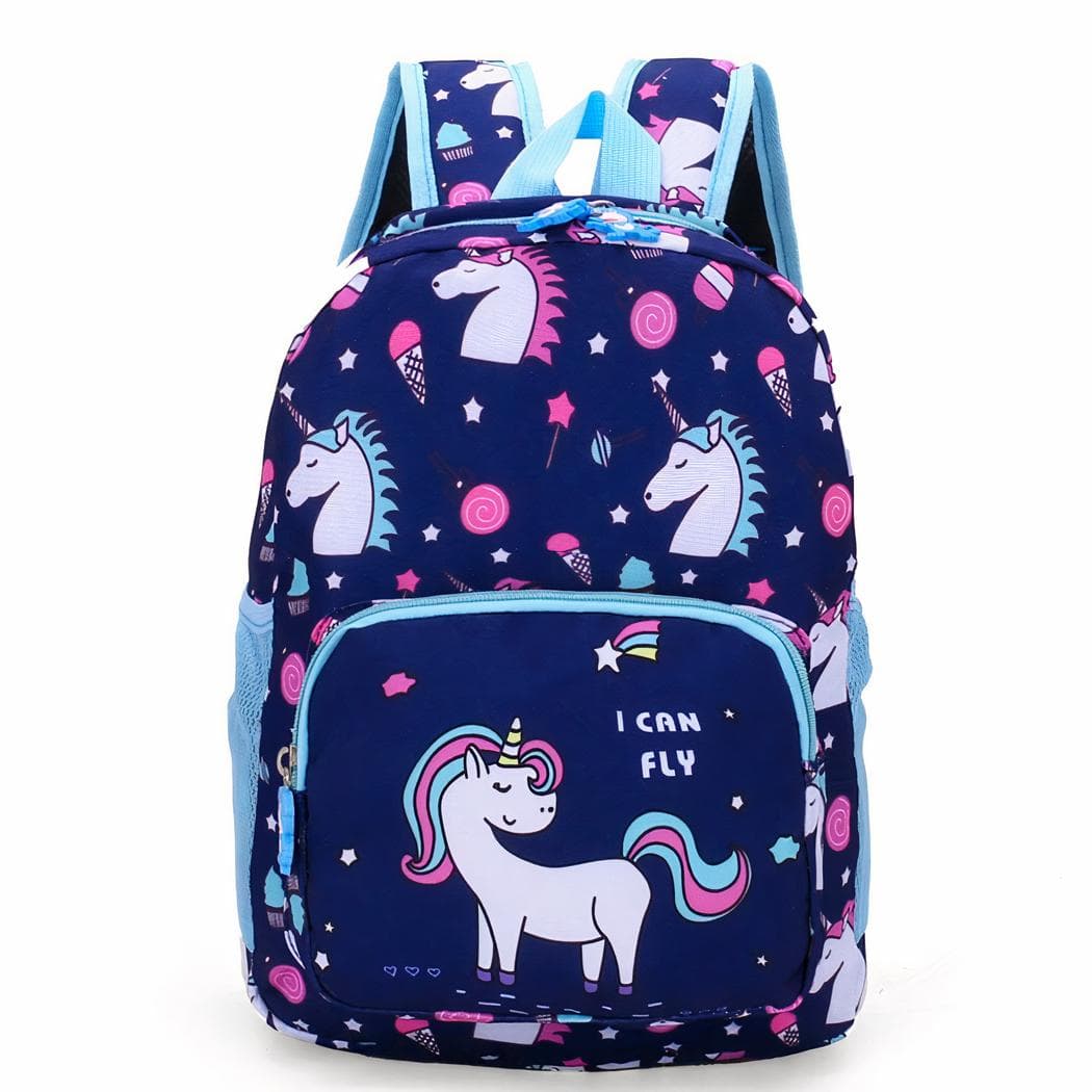 Sac à dos pour fille avec motif licorne - bleu