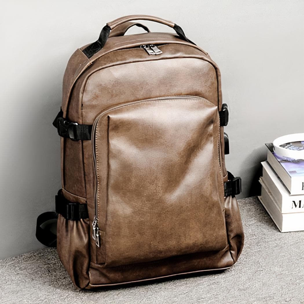 Sac à dos de voyage rétro - marron