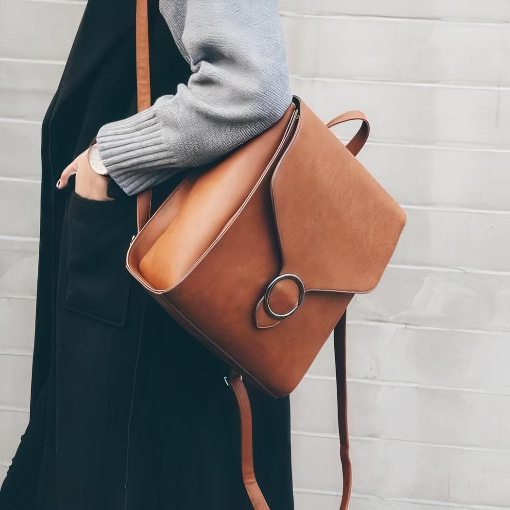Sac à dos rétro pour femme - beige