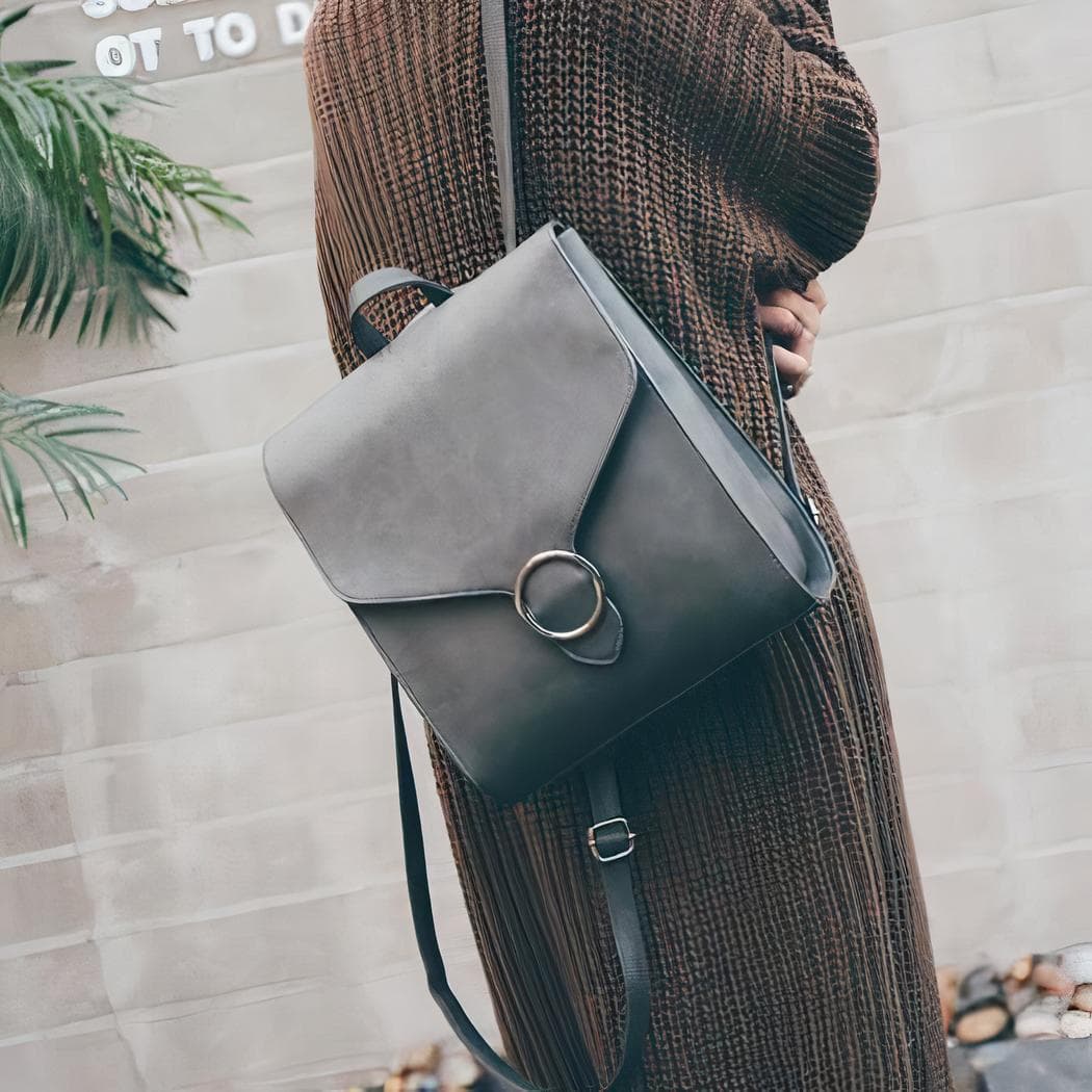 Sac à dos rétro pour femme - gris