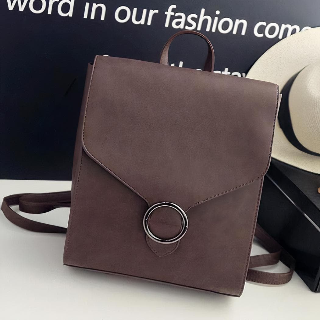 Sac à dos rétro pour femme - marron