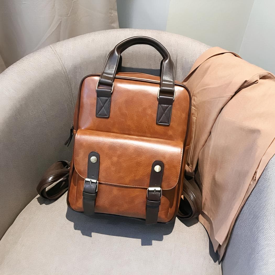 Sac à dos cartable pour femme vintage - beige