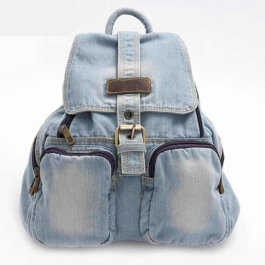 Sac à dos imitation jean - bleu