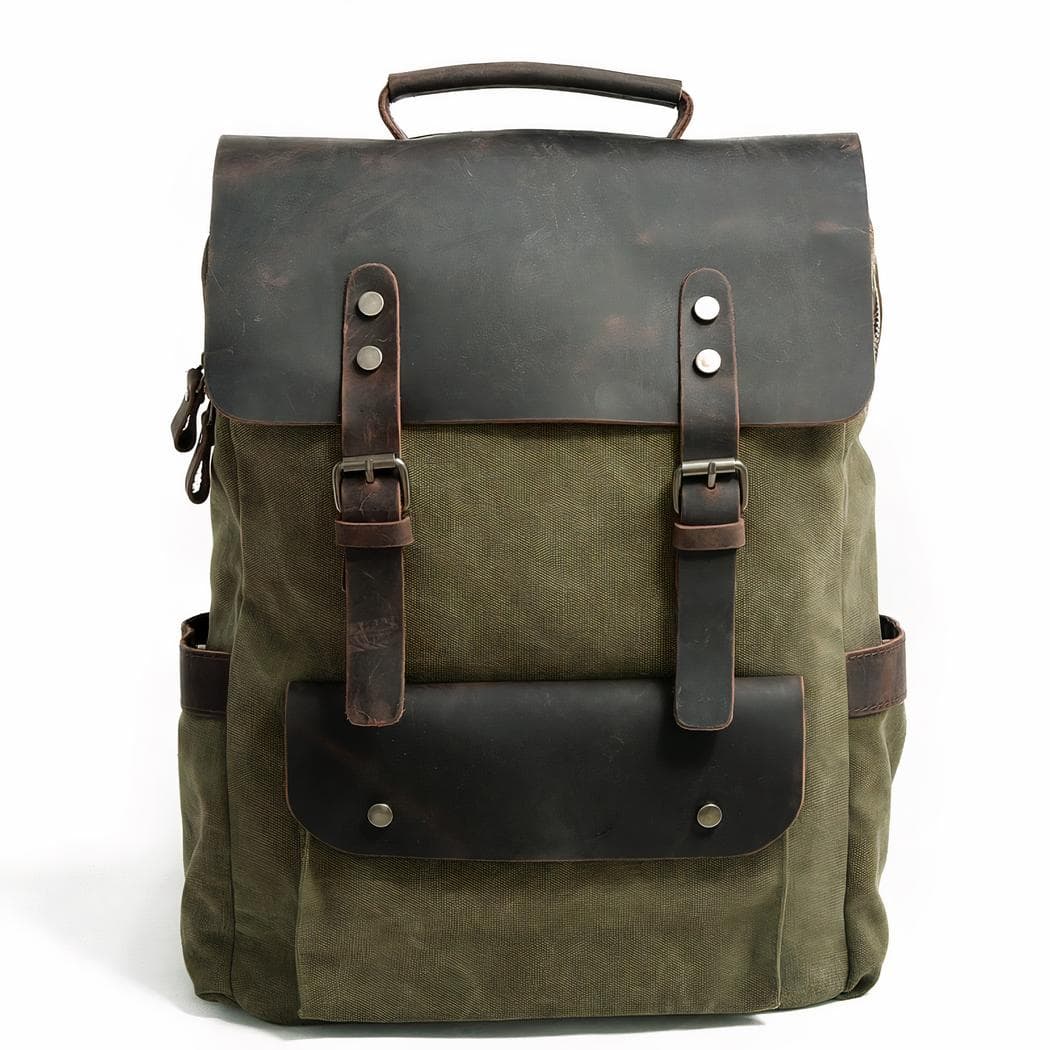 Sac à dos cartable rétro - vert
