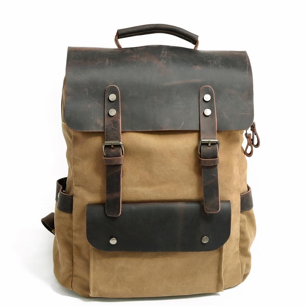 Sac à dos cartable rétro - beige