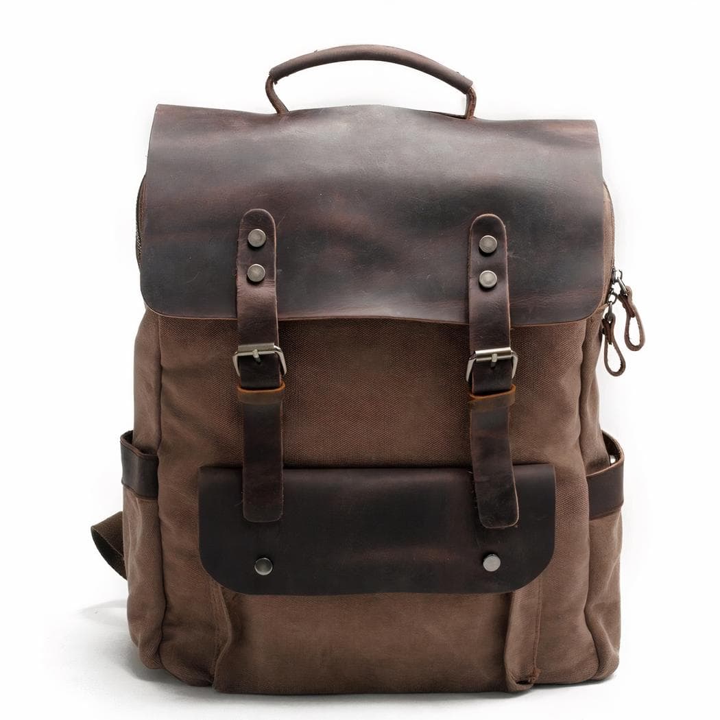 Sac à dos cartable rétro - marron