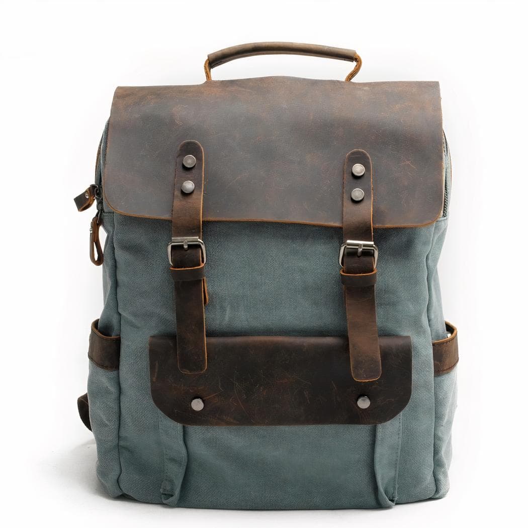 Sac à dos cartable rétro - bleu