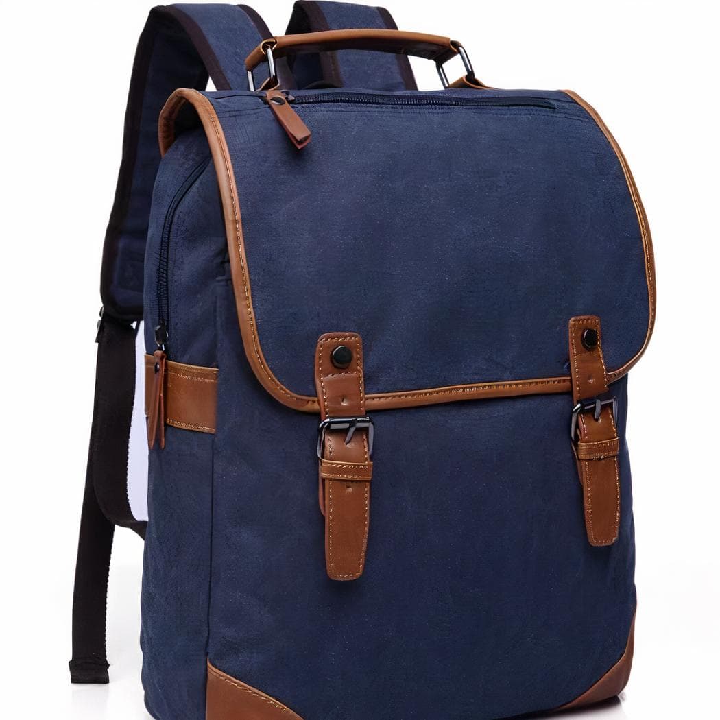 Sac à dos vintage en toile pour homme - bleu