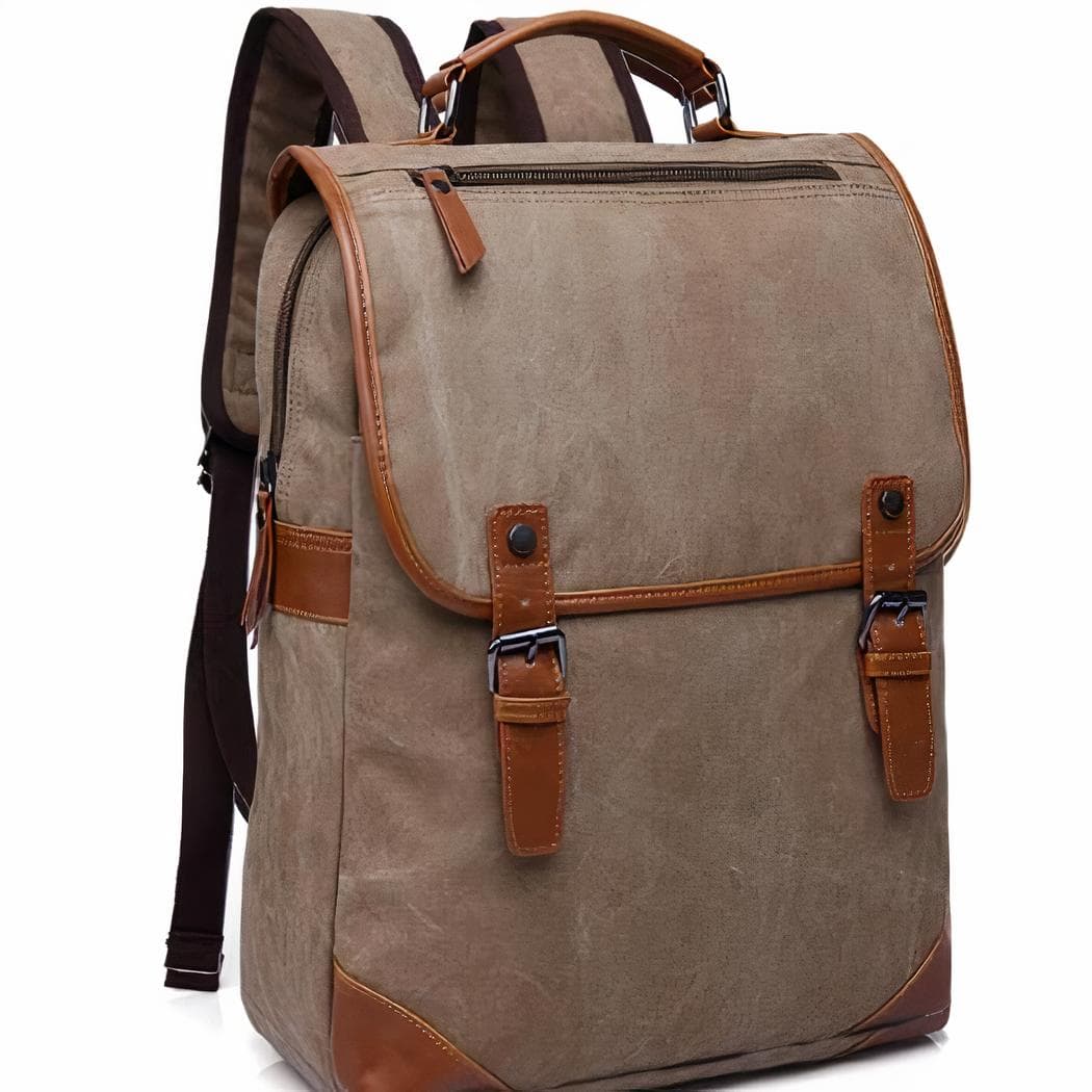 Sac à dos vintage en toile pour homme - gris
