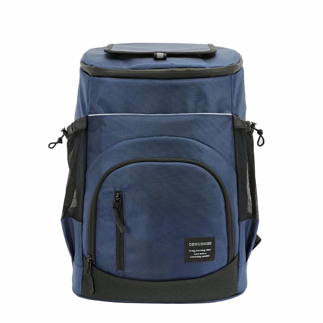 Sac à dos isotherme couleur unie avec glacière - bleu