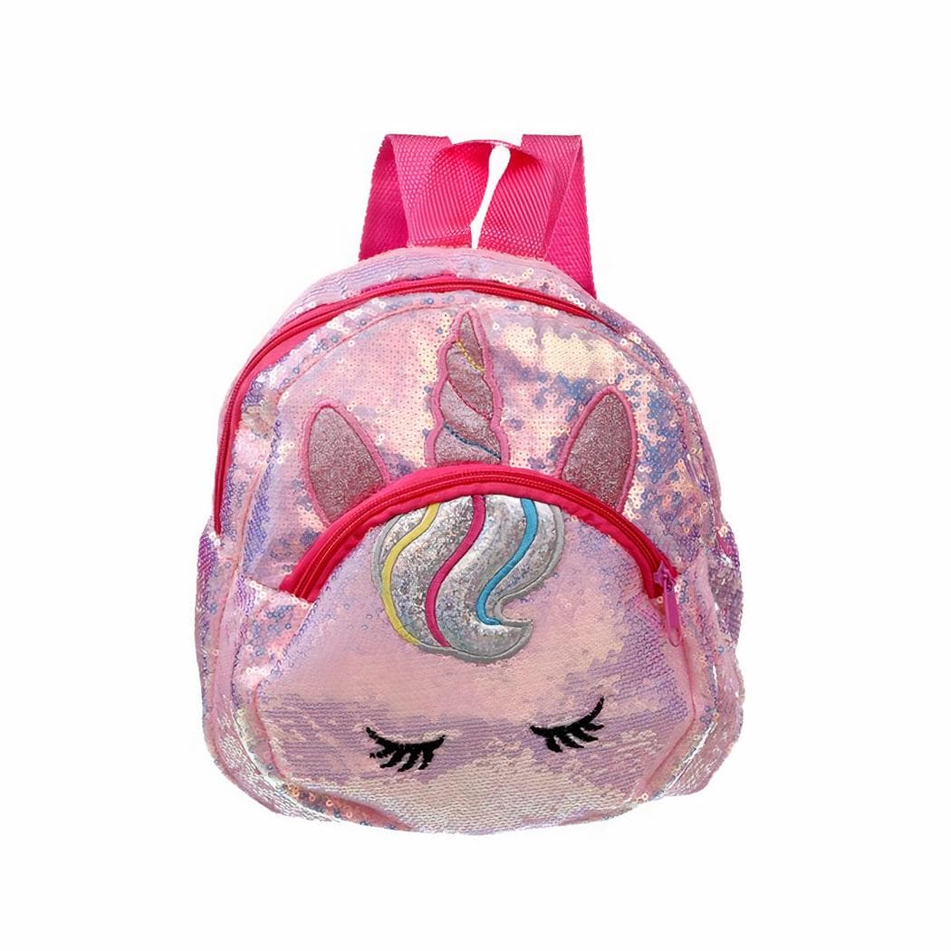 Sac à dos licorne enfant à paillettes brillantes - rose