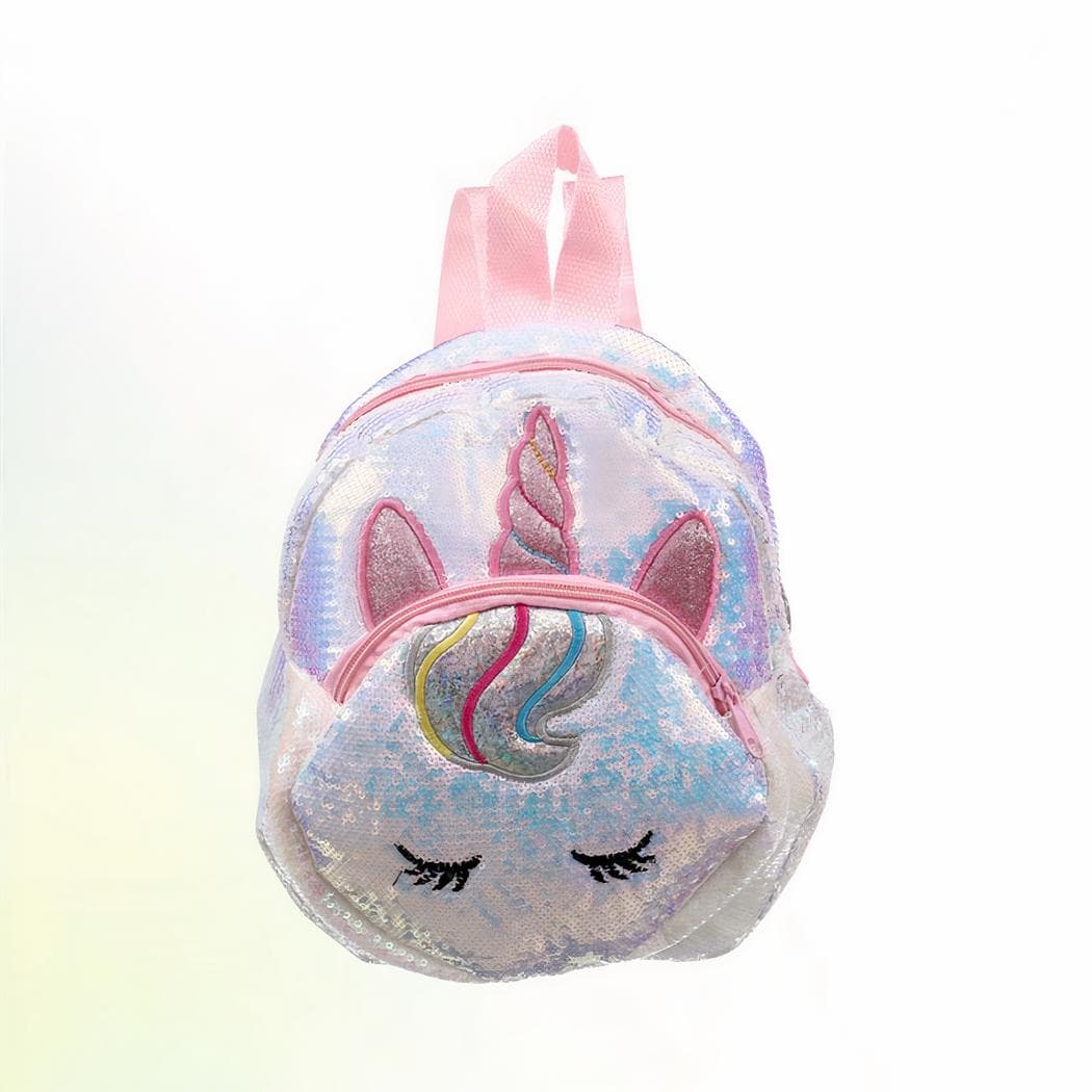Sac à dos licorne enfant à paillettes brillantes - argente
