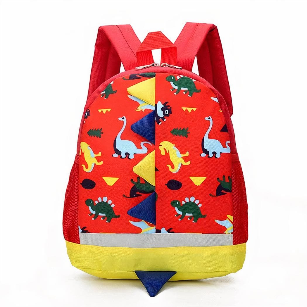 Sac à dos enfant avec imprimé dinosaure - rouge