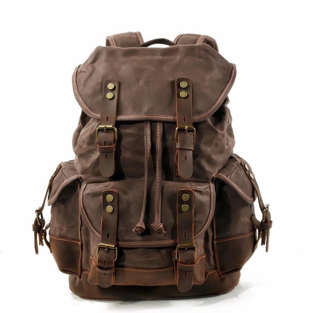 Sac à dos à sacoche vintage - marron