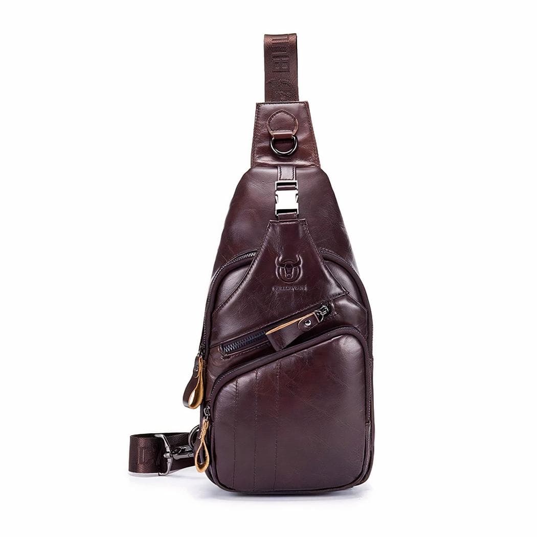 Sacoche vintage en cuir - marron