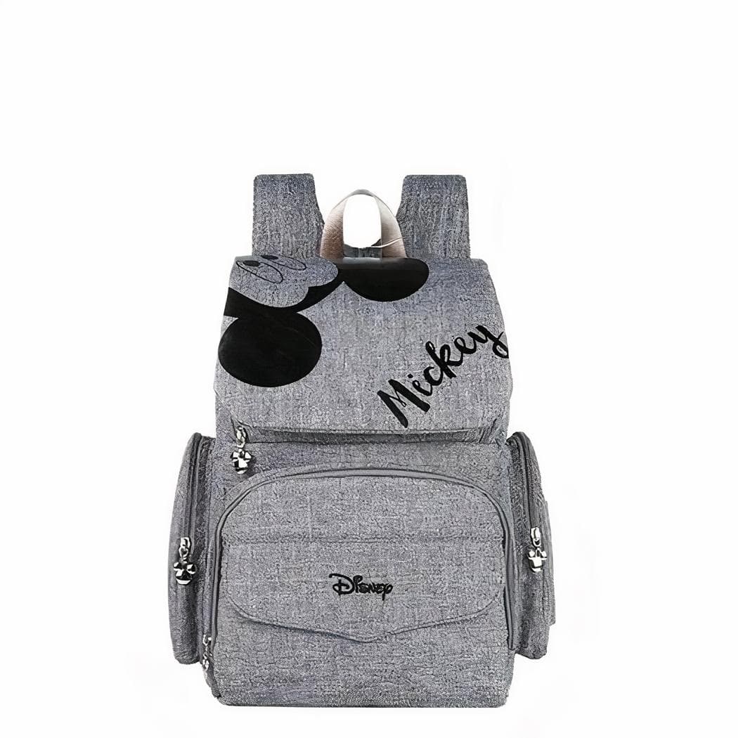 Sac à langer bébé motif Minnie et Mickey - gris