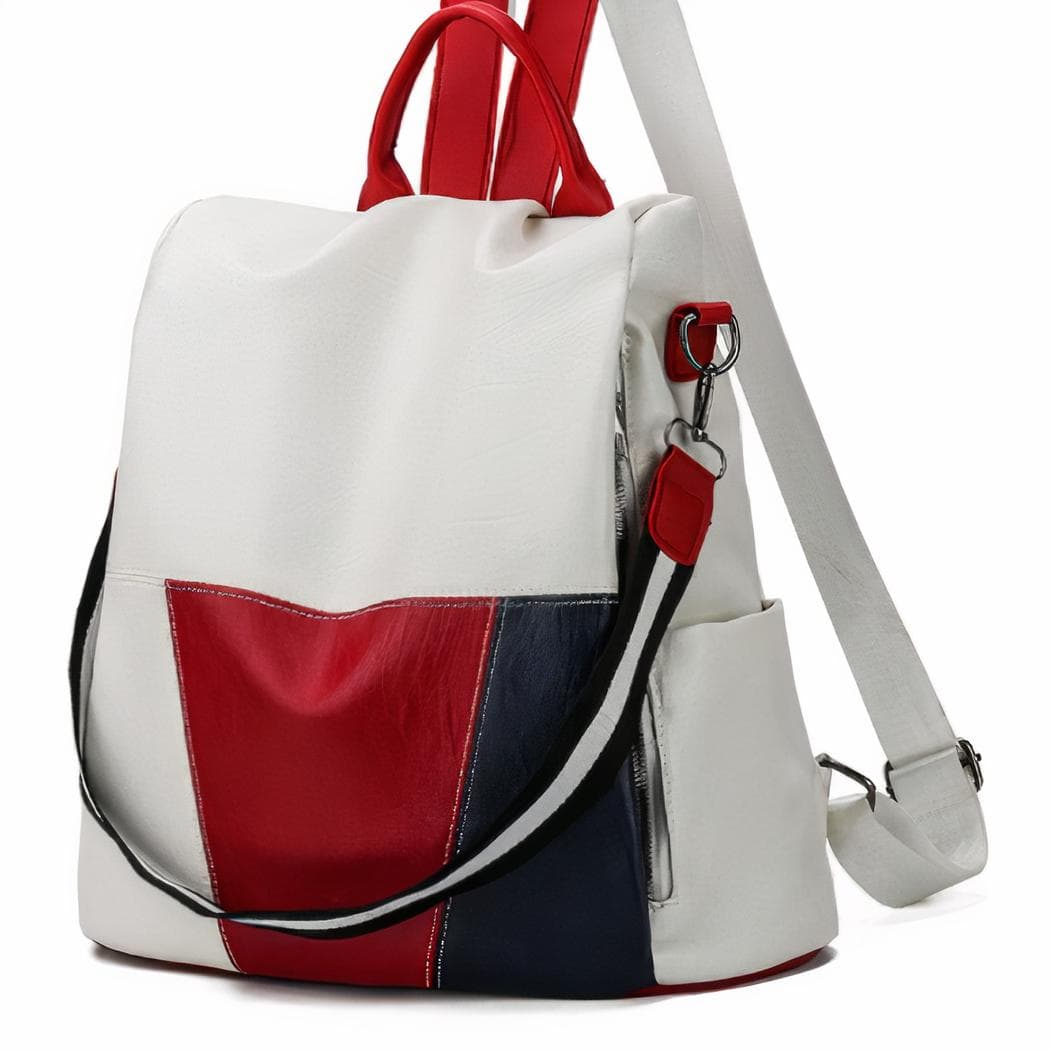 Sac à dos élégant pour femme en similicuir - blanc
