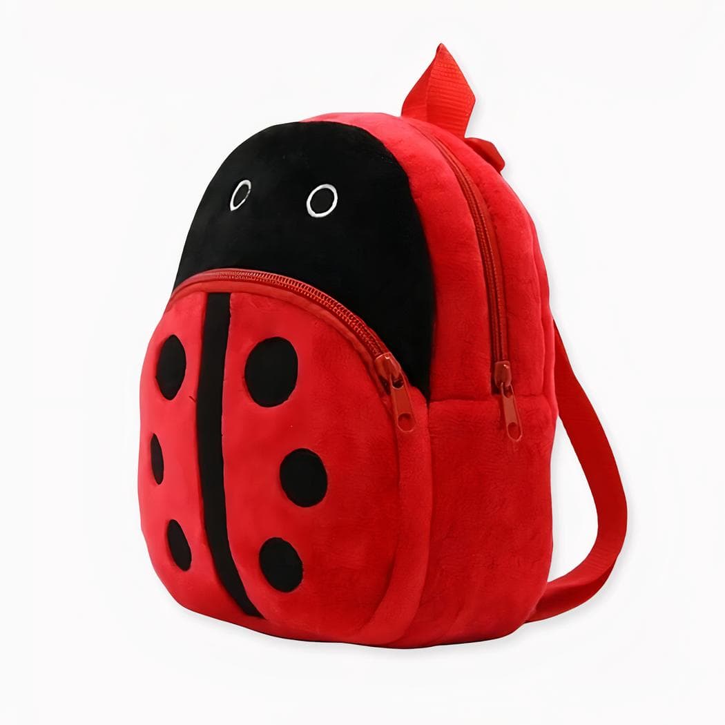Sac à dos en peluche en forme de coccinelle