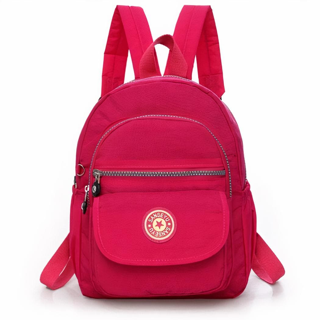 Mini sac à dos femme étanche couleur unie - rose