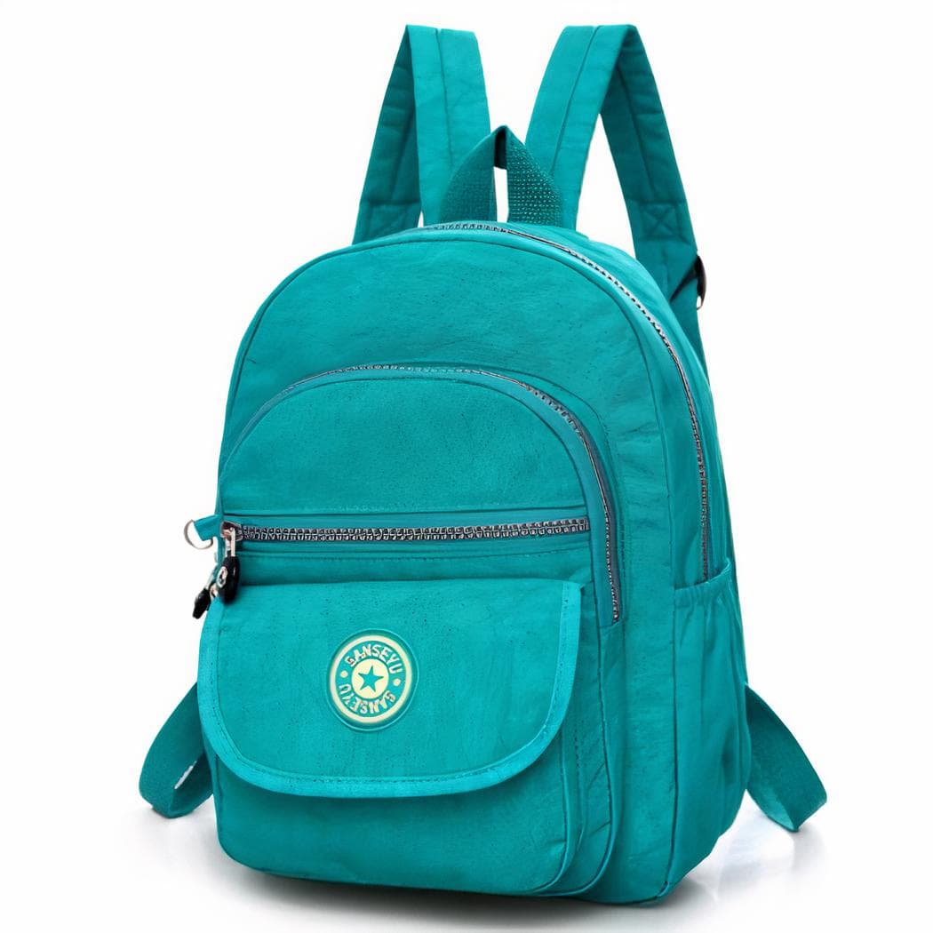 Mini sac à dos femme étanche couleur unie - vert