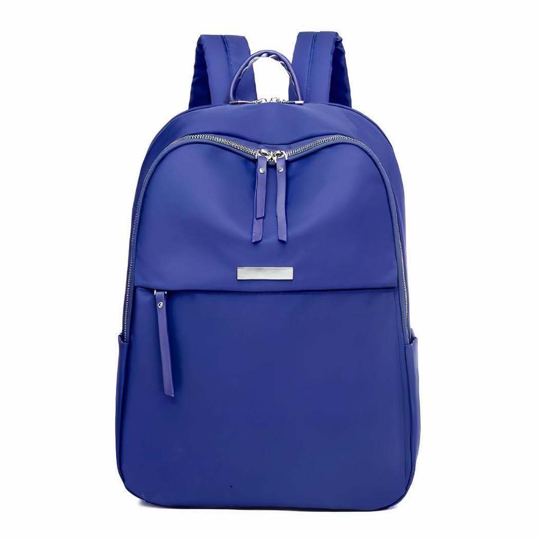 Sac à dos ordinateur femme style preppy en oxford - bleu