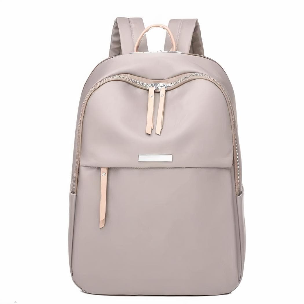 Sac à dos ordinateur femme style preppy en oxford - gris