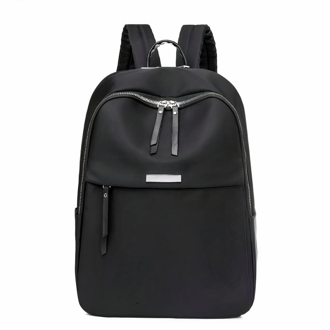 Sac à dos ordinateur femme style preppy en oxford - noir