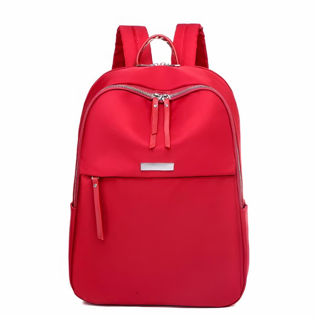 Sac à dos ordinateur femme style preppy en oxford - rouge