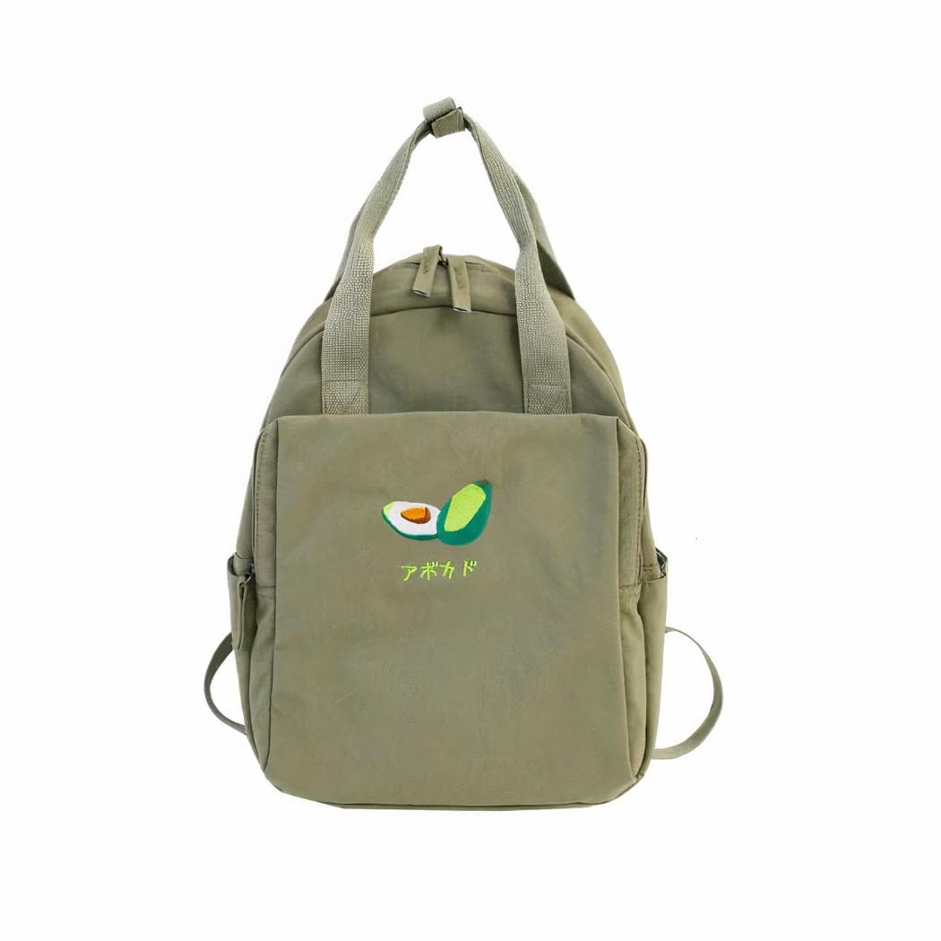 Sac à dos femme brodé en nylon - vert