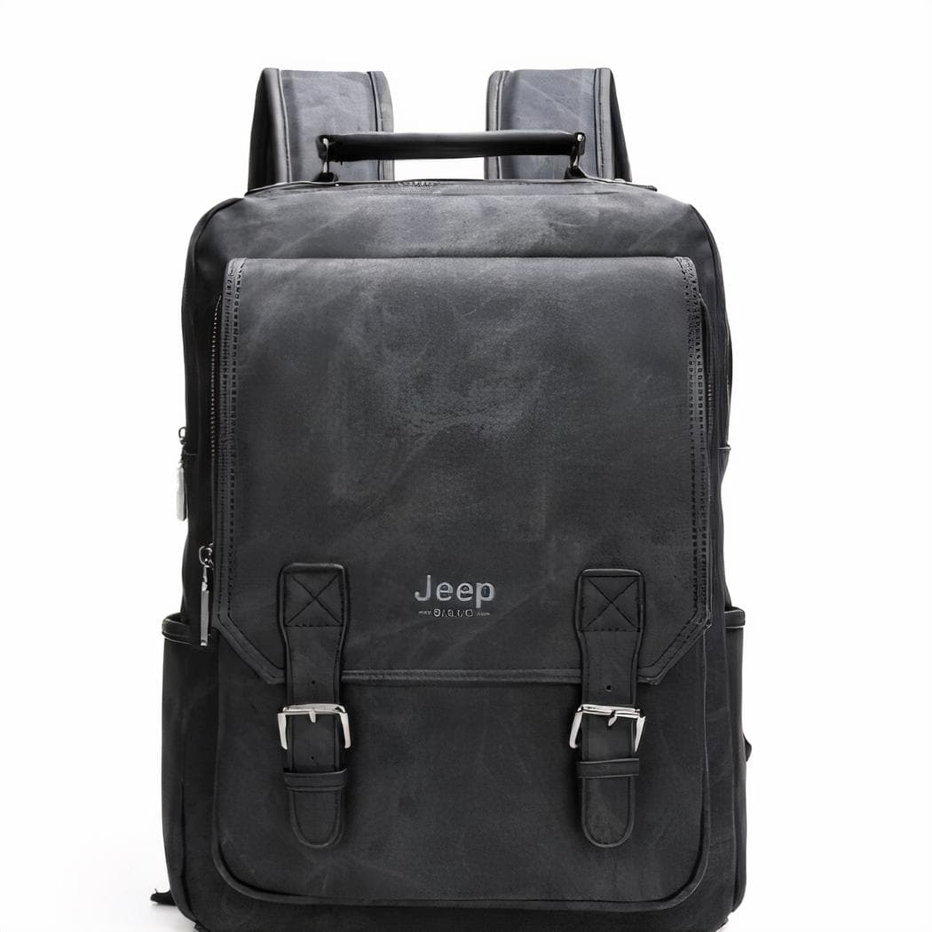 Sac à dos design en cuir pour homme - noir