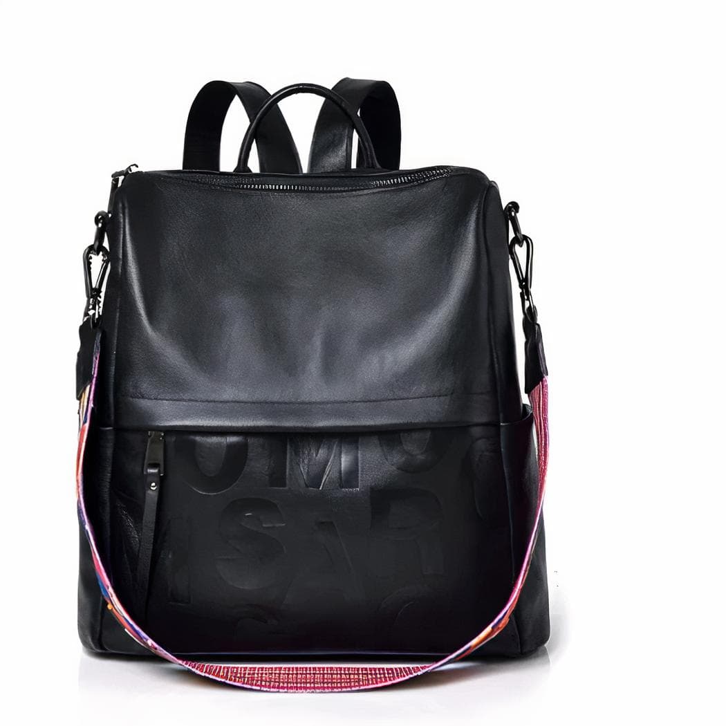 Sac à dos femme en cuir de vachette - rose