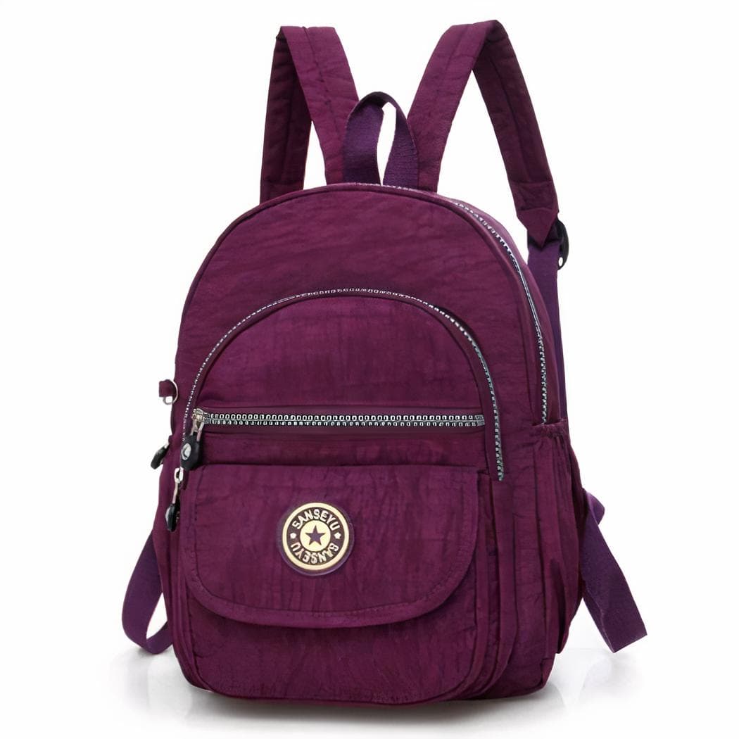 Mini sac à dos femme étanche couleur unie - violet