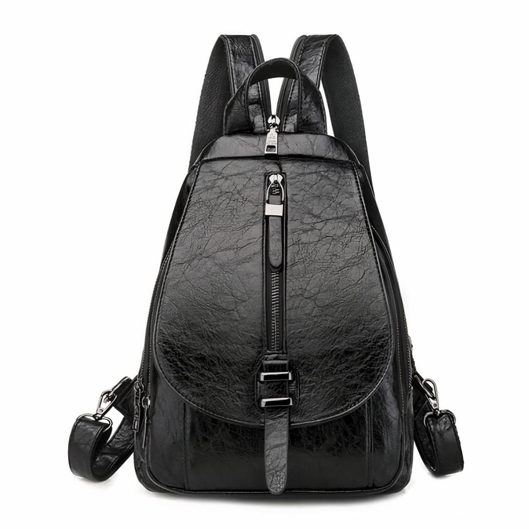 Sac à dos été en similicuir pour femme - noir