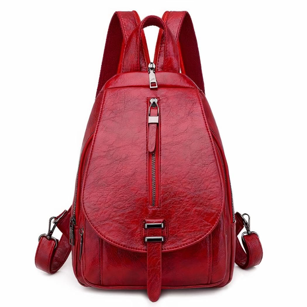 Sac à dos été en similicuir pour femme - rouge