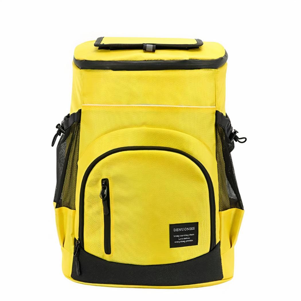 Sac à dos isotherme couleur unie avec glacière - jaune