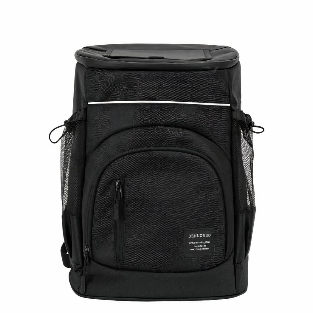 Sac à dos isotherme couleur unie avec glacière - noir