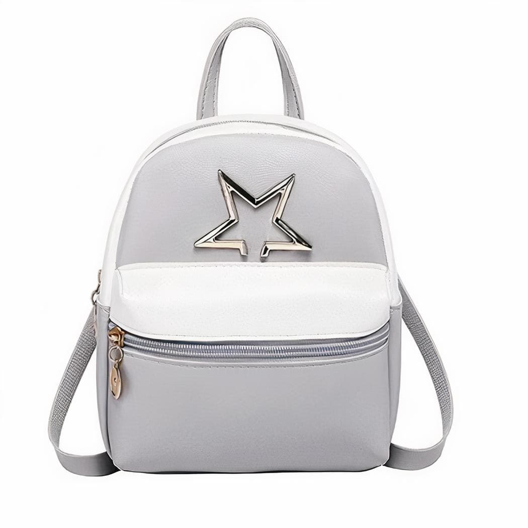 Mini sac à dos femme en similicuir - gris