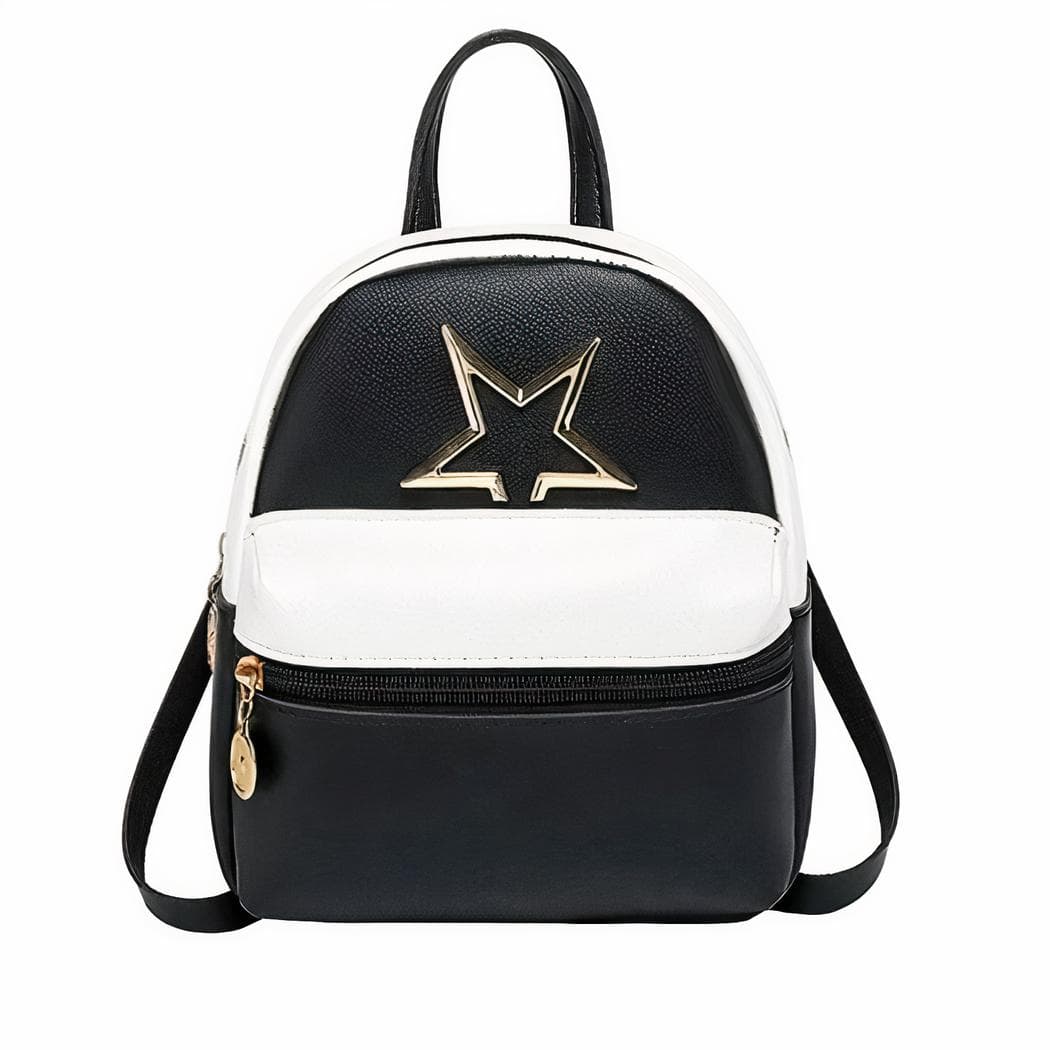 Mini sac à dos femme en similicuir - noir