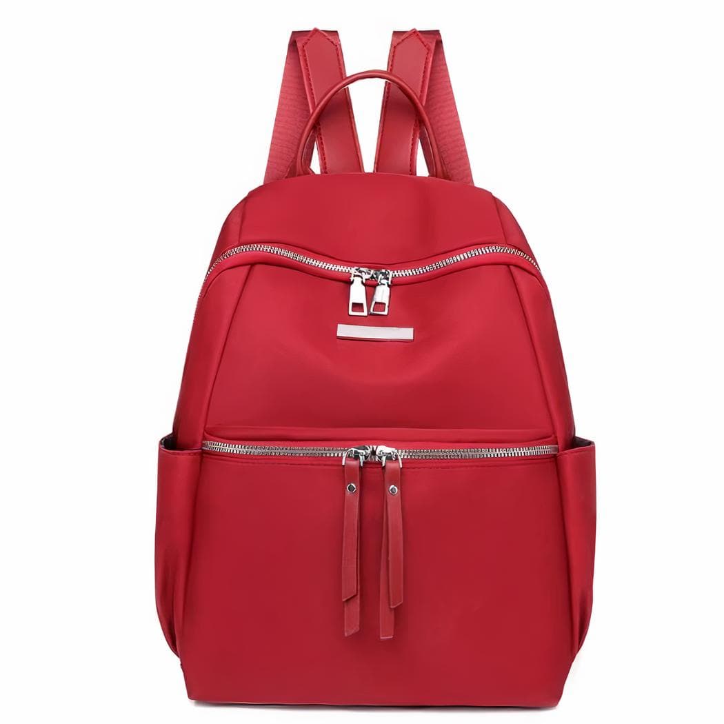 Sac à dos femme vintage couleur unie - rouge