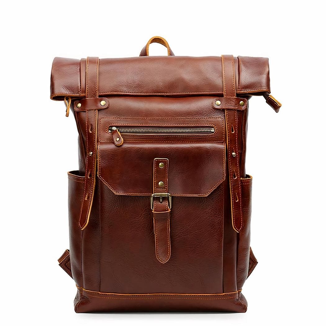 Sac à dos de vélo en cuir - rouge