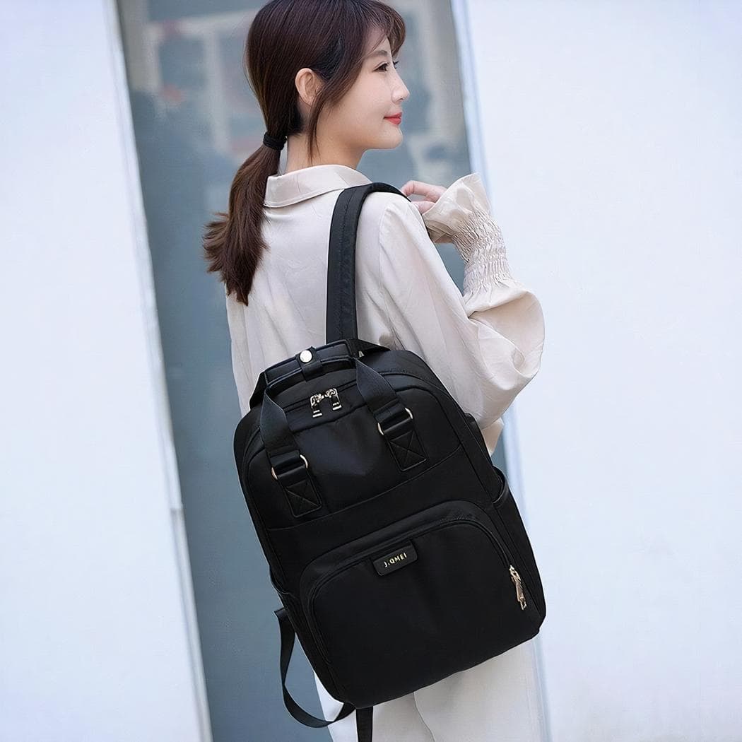 Sac à dos ordinateur femme style urbain - noir,l