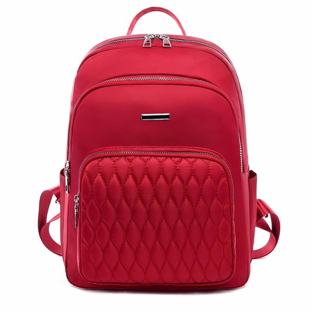 Sac à dos en tissu doux et matière durable femme - rouge