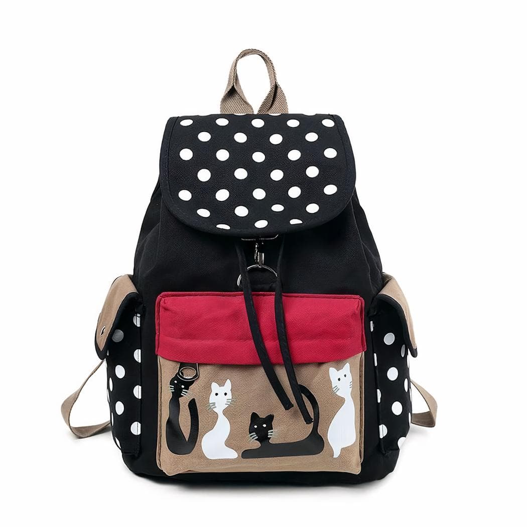 Sac à dos avec chats pour enfants - noir
