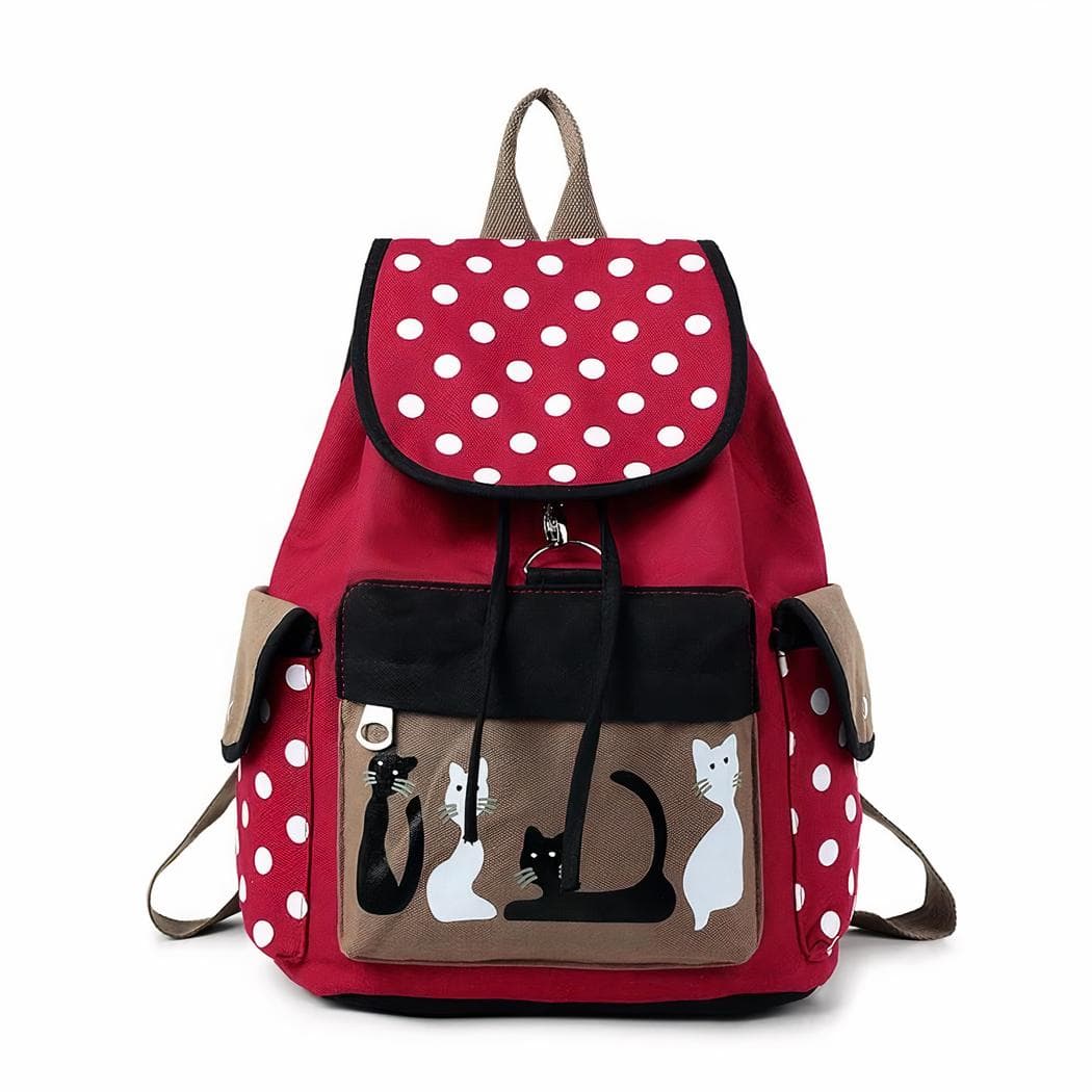 Sac à dos avec chats pour enfants - rouge
